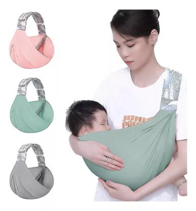 PORTABEBÉ FULAR AJUSTABLE CANGURO ERGONÓMICO ALGODÓN 20 KG VERDE - 1
