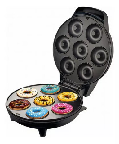 MAQUINA DONUTS HACER MINI DONAS DESAYUNO 1200W ANTIADHERENTE COLOR NEGRO - 1