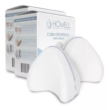 PACK 2 ALMOHADA COJÍN ORTOPÉDICA HOWELL PIERNAS ESPUMA VISCOELÁSTICA MEMORIA TERAPÉUTICA BLANCO - 1