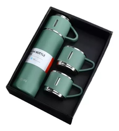 SET TERMOS PARA AGUA CALIENTE TERMO CAFE + 3 TAZAS 500 ML - 1
