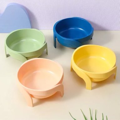 PLATO PERROS Y GATOS COMEDERO KAWAII TAZON GATO ROSA - 1