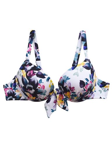 BIKINI MUJER SAMIA 7024 PUSH UP ESTAMPADO NEGRO CON NUDO - 3