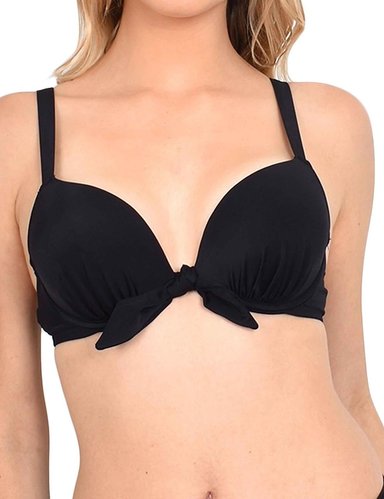 BIKINI PUSH UP EN COLOR NEGRO CON NUDO - 1