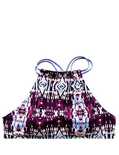 BIKINI PETO CRUZADO ESTAMPADO ROSADO - 3