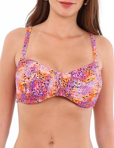 BIKINI MUJER SAMIA SOSTÉN ARRUCHADO COPA C ESTAMPADO NARANJA - 1