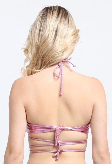 BIKINI MUJER SAMIA BANDEAU STRAPLESS LILA BRILLANTE - 3