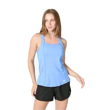 POLERA WILSON MUJER TOUR TANK AZUL TENIS PADEL - 1