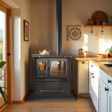 COCINA A LEÑA ALCAZAR EUROPEA M70 GRIS - 7