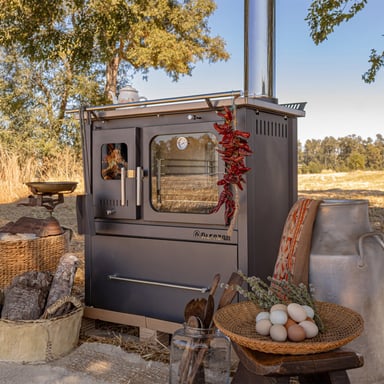 COCINA A LEÑA ALCAZAR EUROPEA M70 GRIS - 9