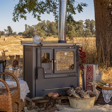 COCINA A LEÑA ALCAZAR EUROPEA M80 GRIS - 8
