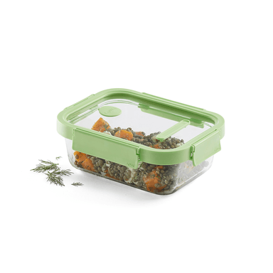 RECIPIENTE HERMÉTICO 100% DE VIDRIO 1050 ML RECTANGULAR - 1