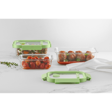RECIPIENTE HERMÉTICO 100% DE VIDRIO 1520 ML RECTANGULAR - 6