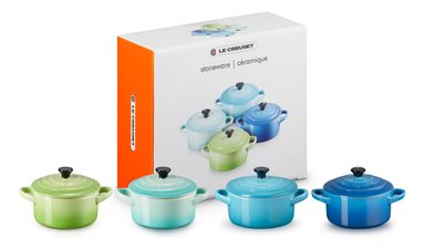 LE CREUSET SET 4 MINI COCOTTE VERDE/AZUL CERAMICA - 3