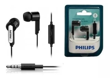 AUDÍFONOS MANOS LIBRES PHILIPS SHE1405 COLOR NEGRO - 1