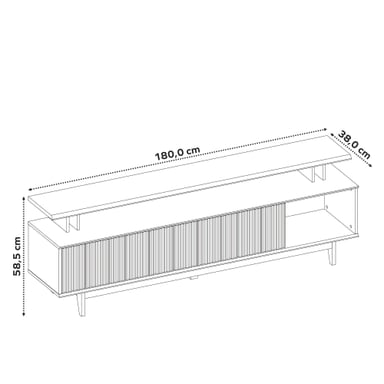 RACK TV70' HOME MOBILI RODAS NT 1385 BLANCO OW/NATURAL - 7