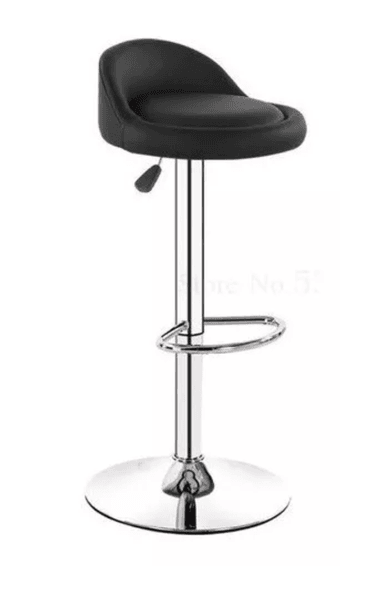 SILLA BAR RIQUI NEGRO AJUSTABLE ECOCUERO CROMADA - 1