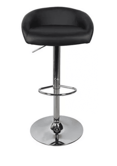 SILLA BAR RIQUI NEGRO AJUSTABLE ECOCUERO CROMADA - 3