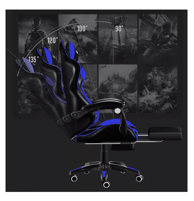 SILLA RIQUI AZUL GAMER VIDITA ERGONÓMICA NEGRA Y CON TAPIZADO DE POLIURETANO - 5
