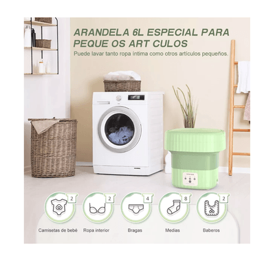 LAVADORA PORTÁTIL PLEGABLE DE SILICONA PARA VIAJES 6 L - 5