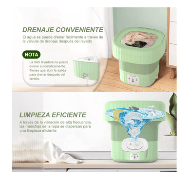 LAVADORA PORTÁTIL PLEGABLE DE SILICONA PARA VIAJES 6 L - 6