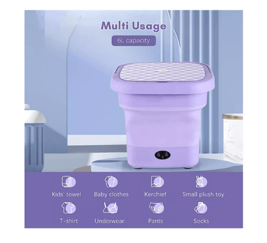 MINI LAVADORA PORTÁTIL PLEGABLE 2KG 220V - IDEAL PARA VIAJE - 4