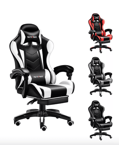 SILLA GAMER VIDITA ERGONÓMICA NEGRA Y BLANCA CON TAPIZADO DE POLIURETANO - 2