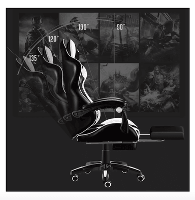 SILLA GAMER VIDITA ERGONÓMICA NEGRA Y BLANCA CON TAPIZADO DE POLIURETANO - 4