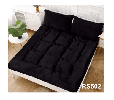 CUBRECOLCHÓN RIQUI ALGODÓN NEGRO ULTRA ACOLCHADO TOPPER 2 PLAZA - 1