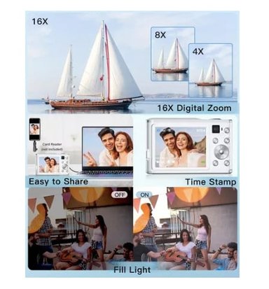 CÁMARA DIGITAL 4K FRONTAL Y TRASERA 2.8 INCH PARA ESTUDIANTE - 3