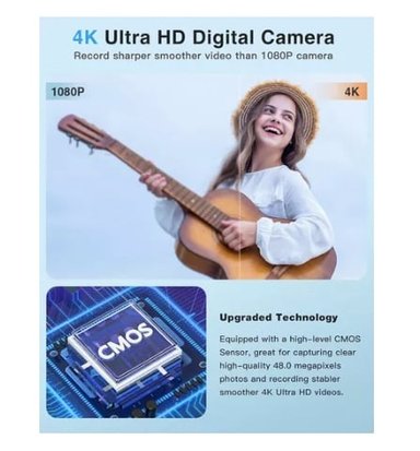 CÁMARA DIGITAL 4K FRONTAL Y TRASERA 2.8 INCH PARA ESTUDIANTE - 5