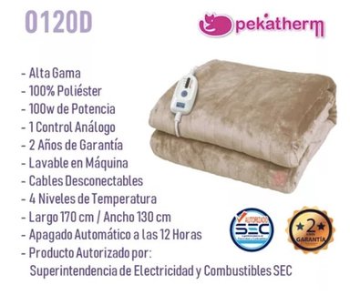 MANTA FRAZADA CALEFACTORA ELÉCTRICA - 2