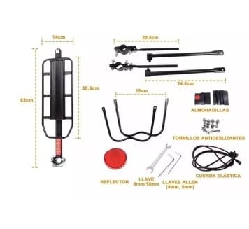 PARRILLA DE BICICLETAS ADAPTABLE CON CORREAS ELÁSTICAS - 3