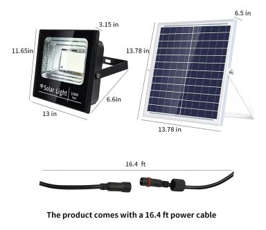 FOCO REFLECTOR SOLAR INTERIOR Y EXTERIOR 300W - 2