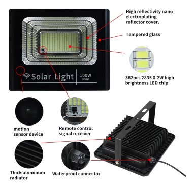 FOCO REFLECTOR SOLAR INTERIOR Y EXTERIOR 300W - 4