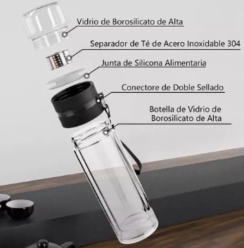 BOTELLA INFUSOR VIDRIO BOROSILICATO - 3
