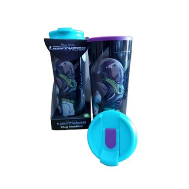 VASO MUG METÁLICO BUZZ LIGHTYEAR 450ML ANTIDERRAME NEGRO - 1