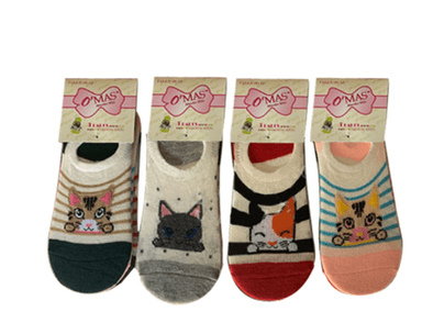 CALCETINES ALGODÓN NIÑA MULTICOLOR JUVENIL INVISIBLES TALLA 10-12 12 UNID - 1