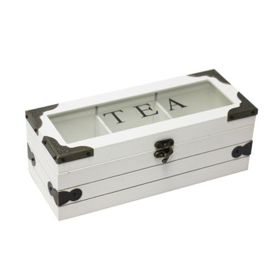 CAJA DE TE 3 DIVISIONES TAPA CON DISEÑO DECORATIVA DECOHOGAR - 1