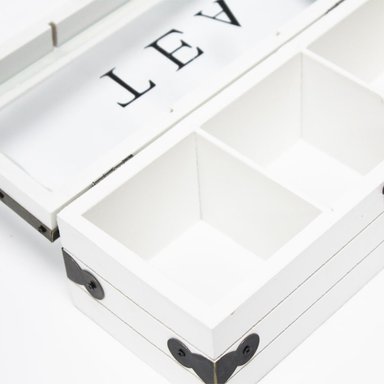 CAJA DE TE 3 DIVISIONES TAPA CON DISEÑO DECORATIVA DECOHOGAR - 3