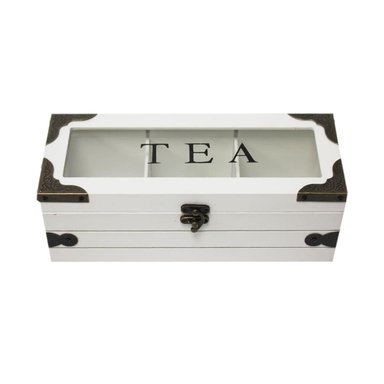CAJA DE TE 3 DIVISIONES TAPA CON DISEÑO DECORATIVA DECOHOGAR - 4