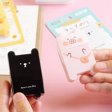 PEGAMENTO EN CINTA ESTILO CORRECTOR DISEÑO KAWAII CUTE OSITO - 3