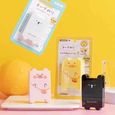 PEGAMENTO EN CINTA ESTILO CORRECTOR DISEÑO KAWAII CUTE OSITO - 5