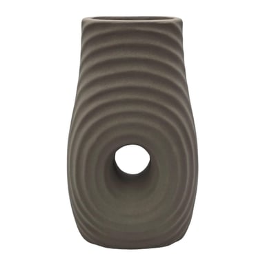 JARRON FLORERO DE CERAMICA FINA DECORATIVO MODERNO CAFE - 2