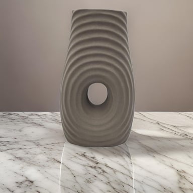 JARRON FLORERO DE CERAMICA FINA DECORATIVO MODERNO CAFE - 4