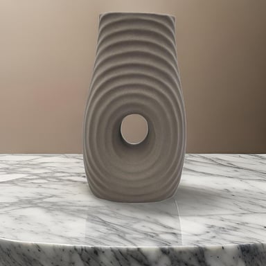 JARRON FLORERO DE CERAMICA FINA DECORATIVO MODERNO CAFE - 5