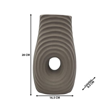 JARRON FLORERO DE CERAMICA FINA DECORATIVO MODERNO CAFE - 6