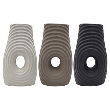 JARRON FLORERO DE CERAMICA FINA DECORATIVO MODERNO CAFE - 7