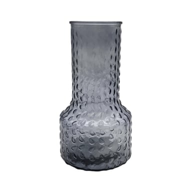 FLORERO DECORATIVO DE VIDRIO CON DISEÑO BASE ANCHA GRIS 25 - 2