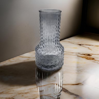 FLORERO DECORATIVO DE VIDRIO CON DISEÑO BASE ANCHA GRIS 25 - 4