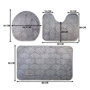 CONJUNTO DE 3 ALFOMBRA DE BAÑO SUAVES ABSORVENTES DISEÑO MAR - 4